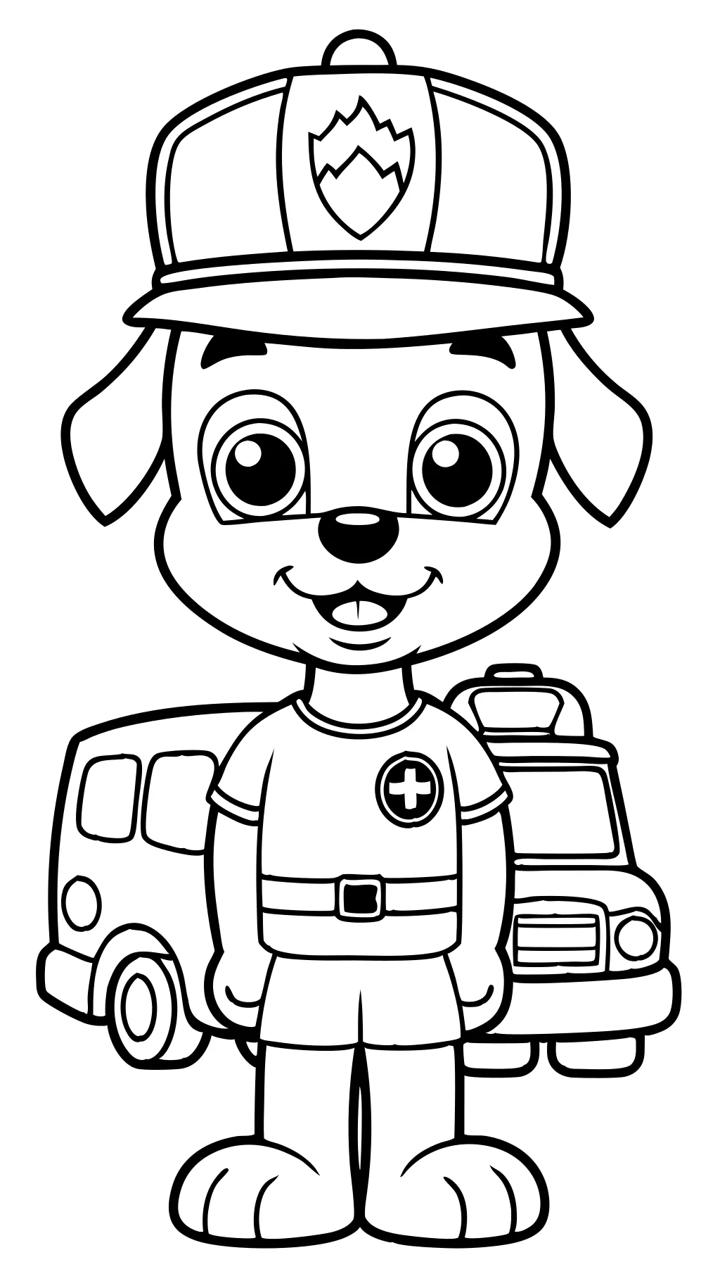 marshall from paw patrol coloring pages